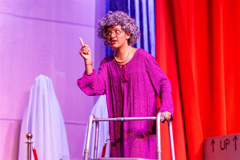 Woodland Middle students perform onstage